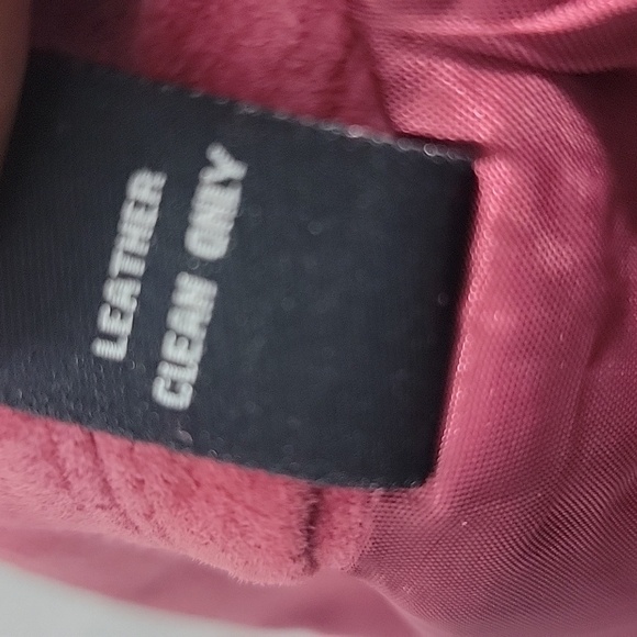 Ideology Pink Rose Leather Blazer Jacket One Button Closure Large - Picture 11 of 12